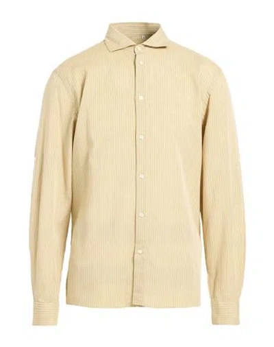 Liu •jo Man Man Shirt Sand Size 17 ½ Lyocell, Linen, Cotton In Neutral