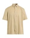 Liu •jo Man Man Shirt Sand Size M Lyocell, Linen, Cotton In Neutral