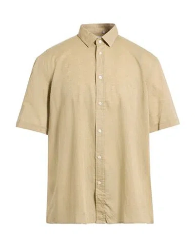 Liu •jo Man Man Shirt Sand Size M Lyocell, Linen, Cotton