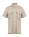 Liu •jo Man Man Shirt Sand Size M Linen In Beige