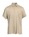 Liu •jo Man Man Shirt Sand Size L Linen In Beige