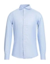 Liu •jo Man Man Shirt Sky Blue Size 15 ½ Cotton In Blue