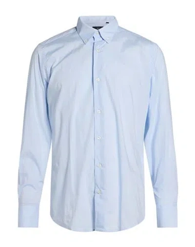 Liu •jo Man Man Shirt Sky Blue Size 15 Cotton, Elastane