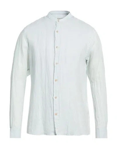 Liu •jo Man Man Shirt Sky Blue Size 15 ½ Linen In White