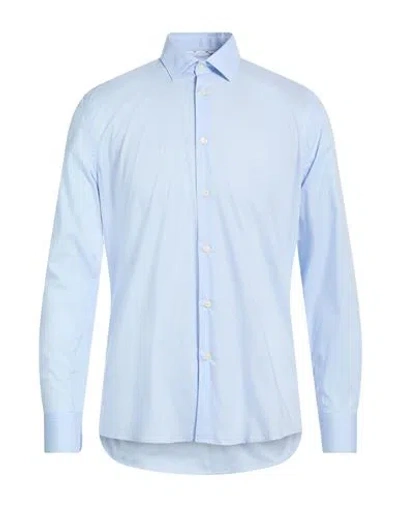 Liu •jo Man Man Shirt Sky Blue Size 16 ½ Cotton, Elastane