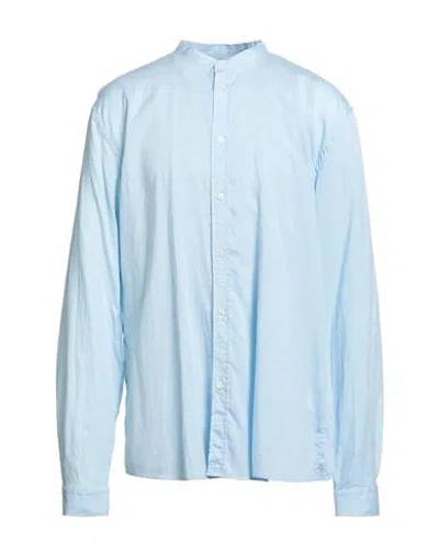 Liu •jo Man Man Shirt Sky Blue Size 17 ¾ Lyocell, Linen, Cotton