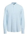 Liu •jo Man Man Shirt Sky Blue Size 15 ¾ Lyocell, Linen, Cotton