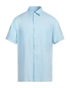 Liu •jo Man Man Shirt Sky Blue Size M Linen