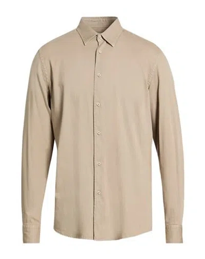 Liu •jo Man Man Shirt Taupe Size 15 ¾ Cotton In Gold