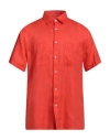 Liu •jo Man Man Shirt Tomato Red Size S Linen