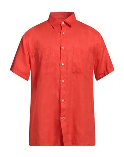 Liu •jo Man Man Shirt Tomato Red Size S Linen In Tomato Red