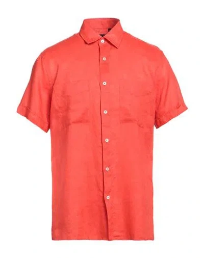 Liu •jo Man Man Shirt Tomato Red Size Xl Linen