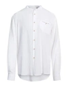 Liu •jo Man Man Shirt White Size 17 ½ Lyocell, Linen, Cotton