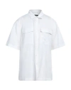 Liu •jo Man Man Shirt White Size 15 ½ Lyocell, Linen, Cotton In White