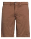 Liu •jo Man Man Shorts & Bermuda Shorts Brown Size 32 Cotton, Elastane