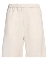 Liu •jo Man Man Shorts & Bermuda Shorts Ivory Size 34 Viscose, Linen In White