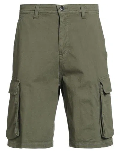 Liu •jo Man Man Shorts & Bermuda Shorts Military Green Size 28 Cotton, Elastane