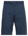 Liu •jo Man Man Shorts & Bermuda Shorts Navy Size 30 Linen, Cotton In Navy Blue