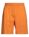 Liu •jo Man Man Shorts & Bermuda Shorts Orange Size 40 Cotton, Elastane In Animal Print