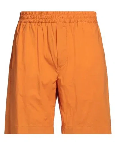 Liu •jo Man Man Shorts & Bermuda Shorts Orange Size 40 Cotton, Elastane In Animal Print