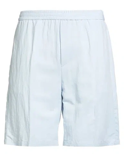 Liu •jo Man Man Shorts & Bermuda Shorts Sky Blue Size 34 Viscose, Linen In Multi
