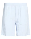 Liu •jo Man Man Shorts & Bermuda Shorts Sky Blue Size 34 Viscose, Linen In Blue