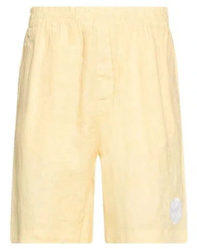 Liu •jo Man Man Shorts & Bermuda Shorts Yellow Size 36 Linen In Animal Print
