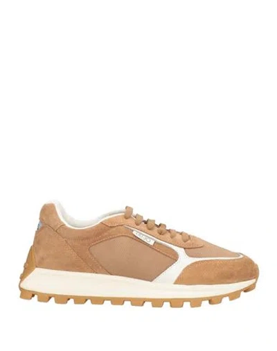 Liu •jo Man Man Sneakers Camel Size 9 Calfskin In Sand