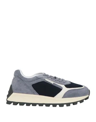 Liu •jo Man Man Sneakers Midnight Blue Size 8 Leather, Textile Fibers