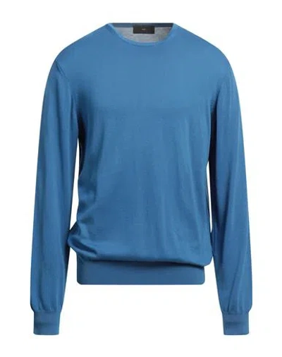Liu •jo Man Man Sweater Azure Size 3xl Cotton In Blue