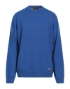 Liu •jo Man Man Sweater Bright Blue Size 3xl Wool In Blue