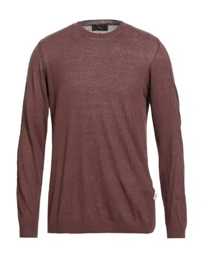 Liu •jo Man Man Sweater Brown Size Xxl Linen, Cotton