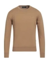 Liu •jo Man Man Sweater Camel Size 3xl Cotton, Polyester, Wool In Brown