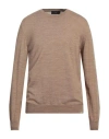 Liu •jo Man Man Sweater Camel Size 3xl Merino Wool, Acrylic In Beige