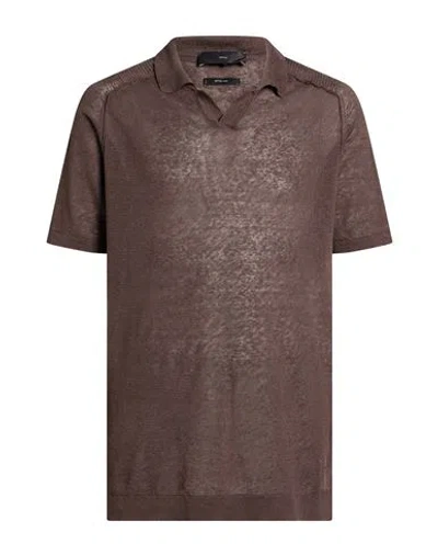 Liu •jo Man Man Sweater Dark Brown Size L Linen, Cotton