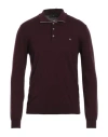 Liu •jo Man Man Sweater Plum Size M Cotton, Cashmere In Purple