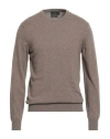 Liu •jo Man Man Sweater Light Brown Size M Wool, Viscose, Polyamide, Cashmere In Animal Print