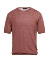 Liu •jo Man Man Sweater Light Brown Size Xl Linen, Cotton In Red