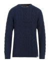 Liu •jo Man Man Sweater Navy Size Xl Wool, Polyamide In Navy Blue