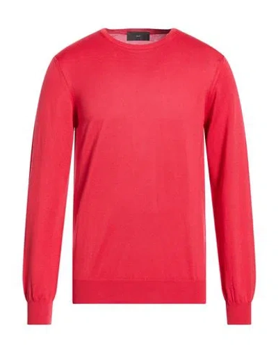 Liu •jo Man Man Sweater Red Size L Cotton In Animal Print