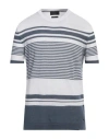 Liu •jo Man Man Sweater Slate Blue Size Xl Linen, Cotton