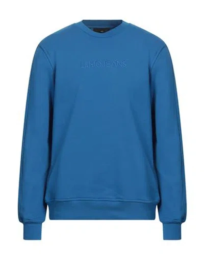 Liu •jo Man Man Sweatshirt Blue Size L Cotton, Elastane