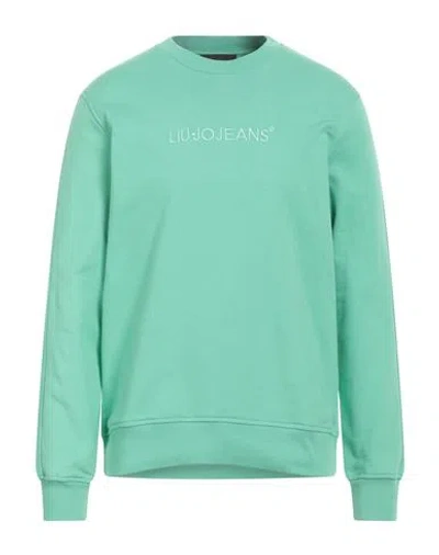 Liu •jo Man Man Sweatshirt Light Green Size L Cotton, Elastane