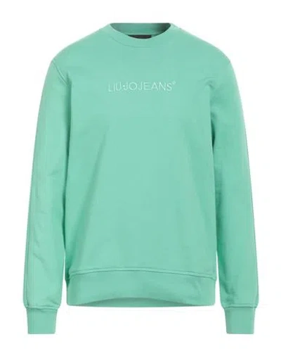 Liu •jo Man Man Sweatshirt Light Green Size L Cotton, Elastane In Green