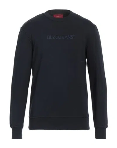 Liu •jo Man Man Sweatshirt Midnight Blue Size M Cotton, Elastane In Blue