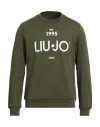 Liu •jo Man Man Sweatshirt Military Green Size L Cotton, Elastane In Neutral