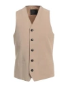 Liu •jo Man Man Tailored Vest Beige Size 42 Viscose, Linen In Beige