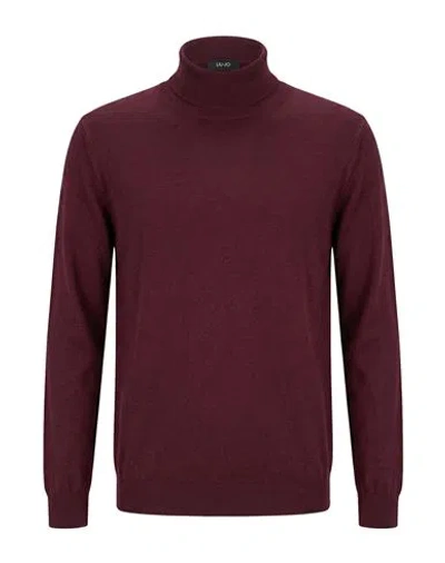 Liu •jo Man Man Turtleneck Burgundy Size Xxl Virgin Wool In Red