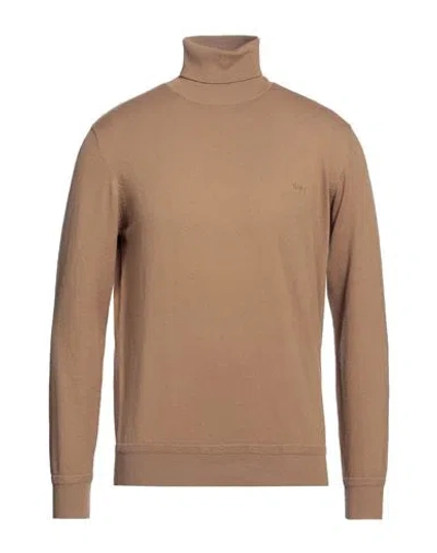 Liu •jo Man Man Turtleneck Camel Size 3xl Cotton, Polyester, Wool In Beige