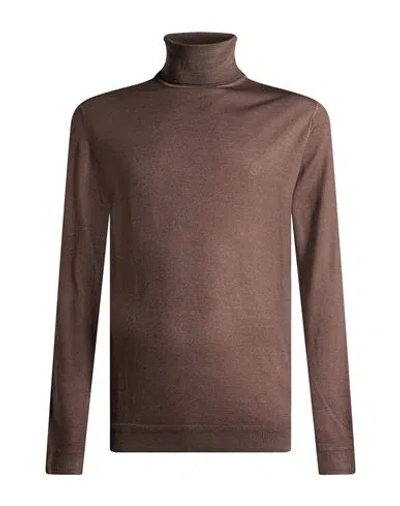 Liu •jo Man Man Turtleneck Light Brown Size M Wool In Animal Print